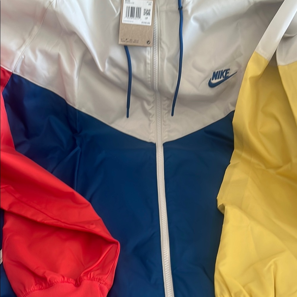 Nike Cream and Blue Windbreaker